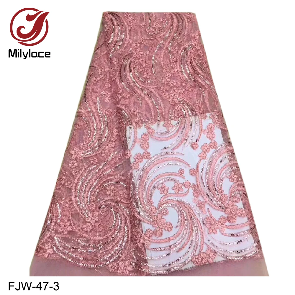 Африканская кружевная ткань 2019 Высококачественная с вышитыми блестками