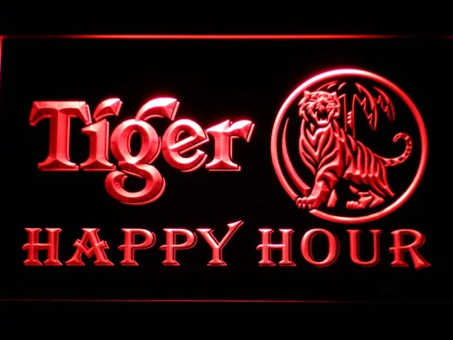 639 тигр пиво Happy Hour бар светодиодный неоновый знак с переключателем вкл/выкл 20 +