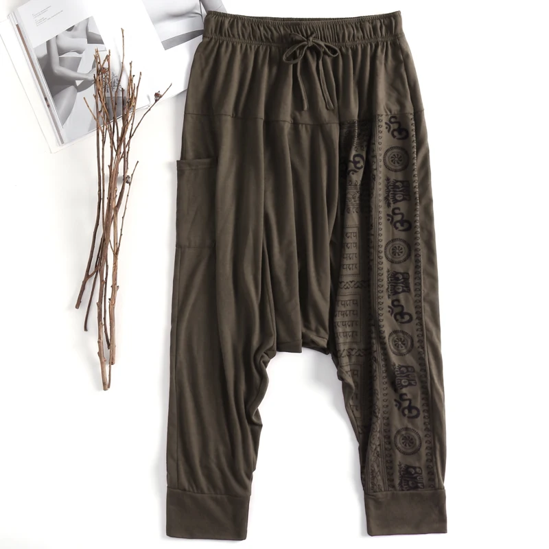 Army Green Уличная одежда, мужские шаровары, мешковатые широкие ноги, промежность, свободные, фитнес-треки, Yogo-брюки для танцев, хип-хоп, спортивные штаны, Hombre Joggers - Цвет: Army Green