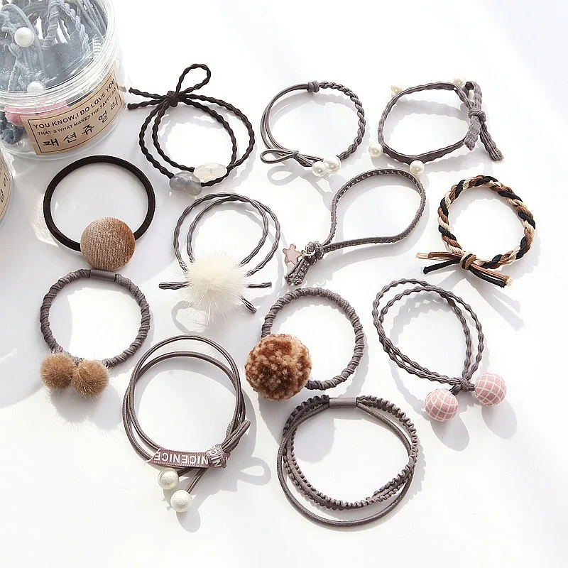 12 шт./лот Обувь для девочек волос группа красочные милые эластичные резинки для волос Канаты хвост держатель галстук десен Женские аксессуары для волос
