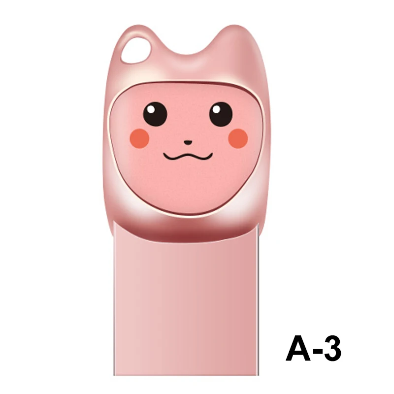 Милые Мультяшные USB флеш-накопители, 64 ГБ, флеш-накопители, Personalizado, 32 ГБ, 16 ГБ, 8 ГБ, флеш-накопители, USB флешки для пары, девушки, свадебный подарок - Цвет: A3RoseGold