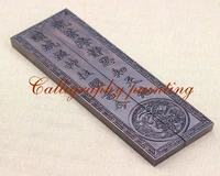 paperweights black catalpa wood carving painting calligraphy sumi e