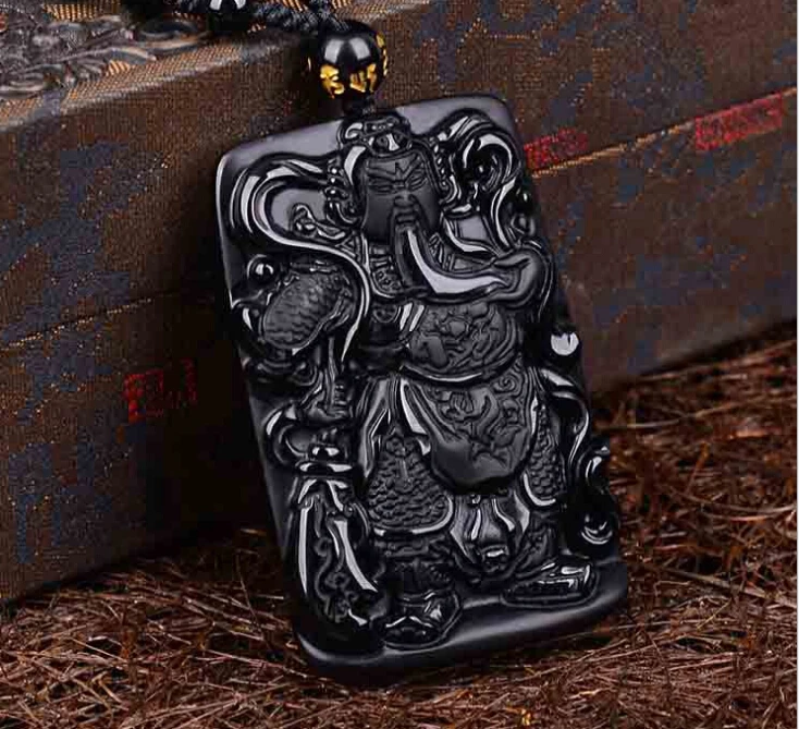 Из натурального прозрачного камня черный carved резной талисман с Буддой кулон ожерелье для женщин мужчин Подвески Ювелирные изделия