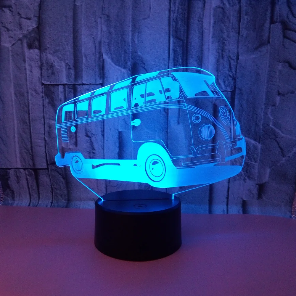 Автомобиль и автобус грузовик 3D светодиодный ночной Светильник Led акриловые
