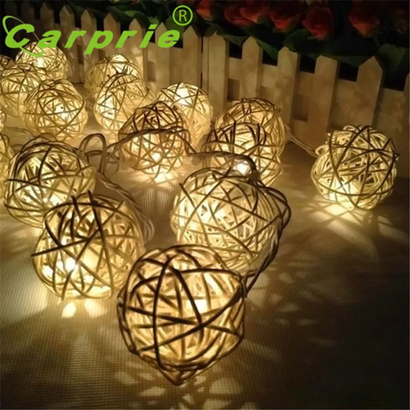 Super 20 LED Warm White Rattan Ball String Fairy Lights For Xmas Wedding Party Hot | Лампы и освещение