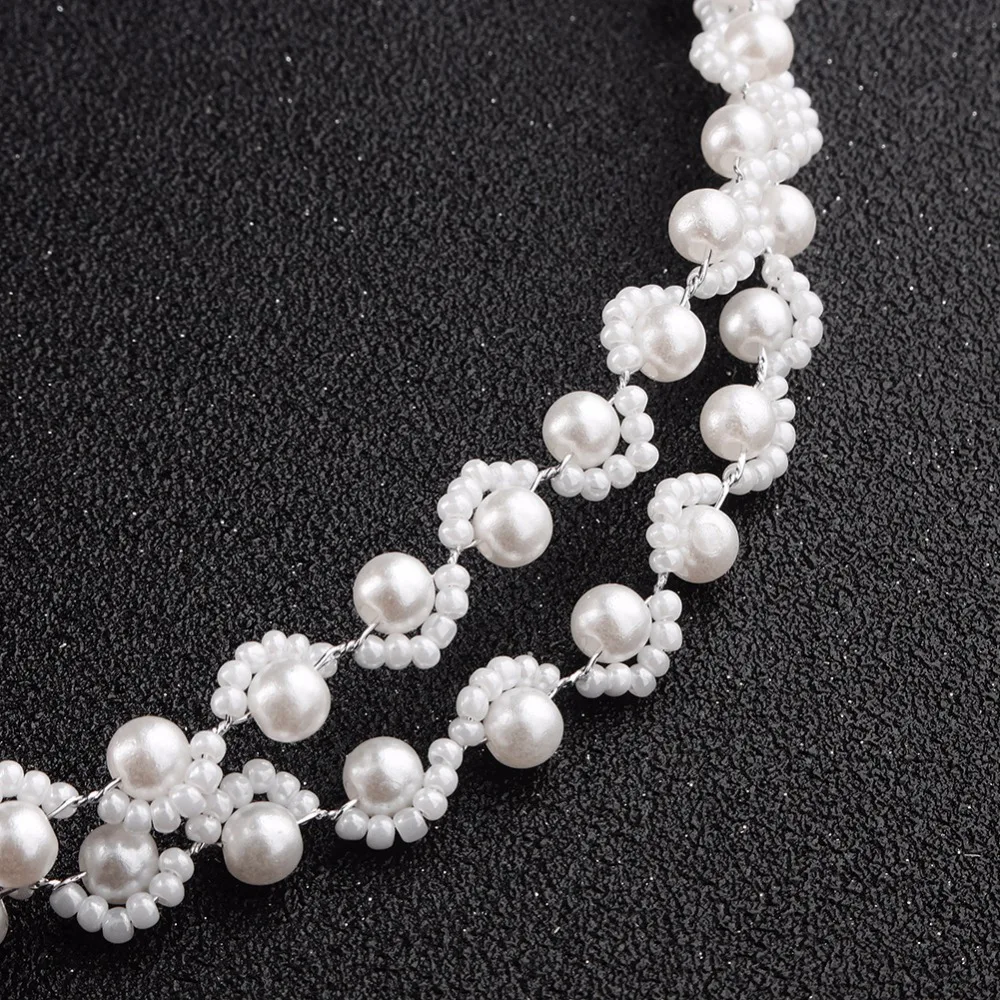 Новинка белый акриловый жемчуг обруч ручной работы свадебные аксессуары для