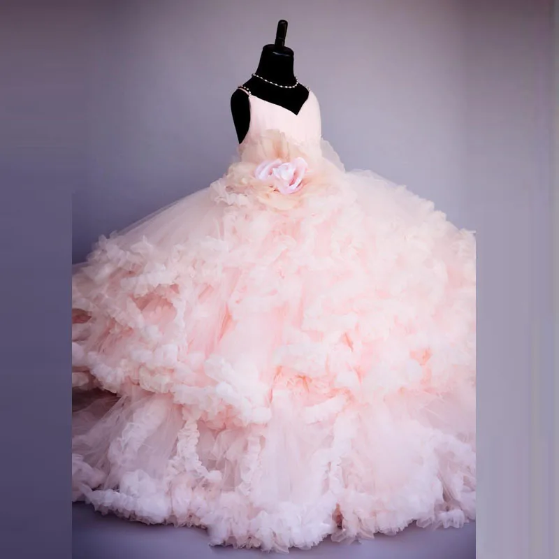 Розовые платья для девочек с цветочным принтом бальное платье на тонких