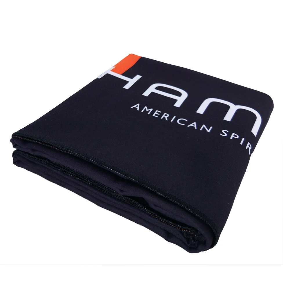 Пляжное полотенце Zipsoft из микрофибры спортивное быстросохнущее черное для