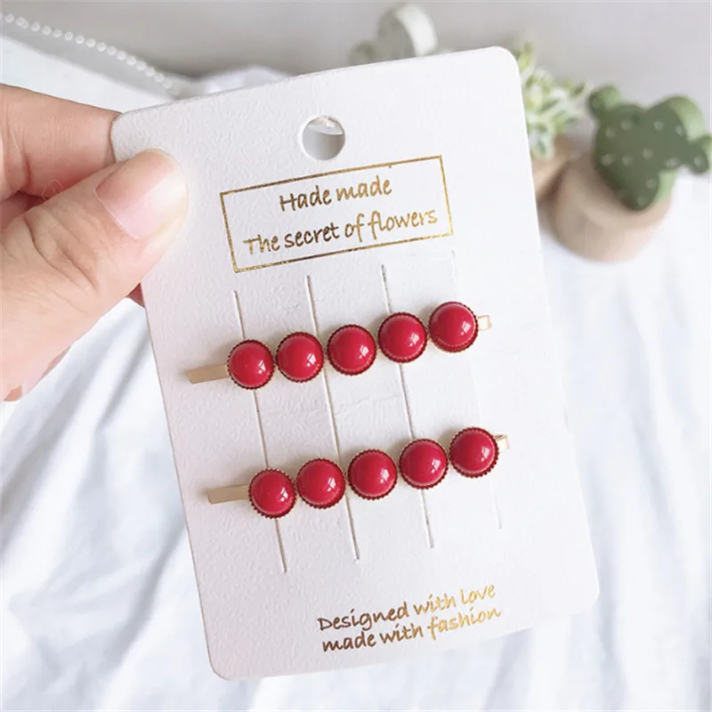 8 парт/Лот Новые модные заколки в стиле ретро с жемчугом для детей девочек Стразы