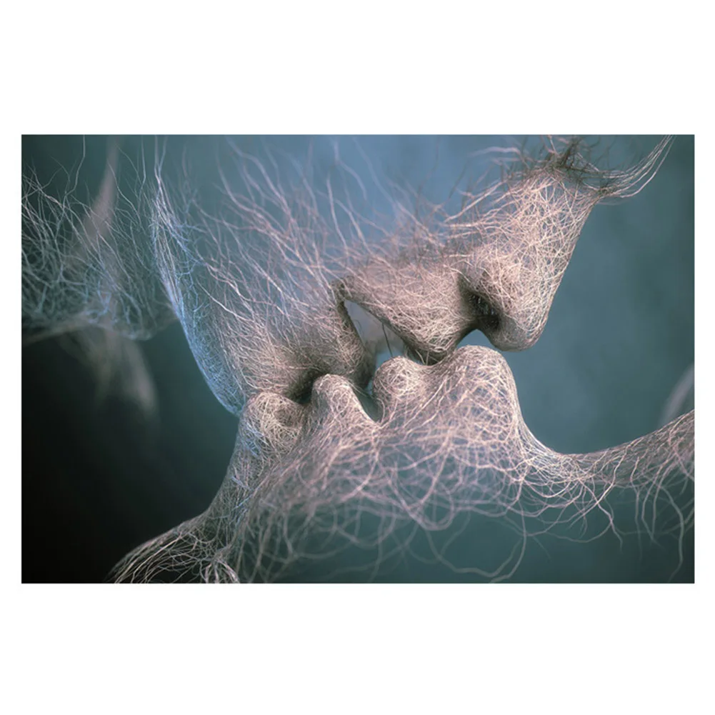 Настенный декор черная любовь поцелуй абстрактная живопись холст настенное