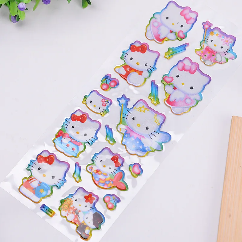 10 шт./компл. рисунок &quothello kitty&quot 3D пузырь наклейки Детский мультфильм альбом