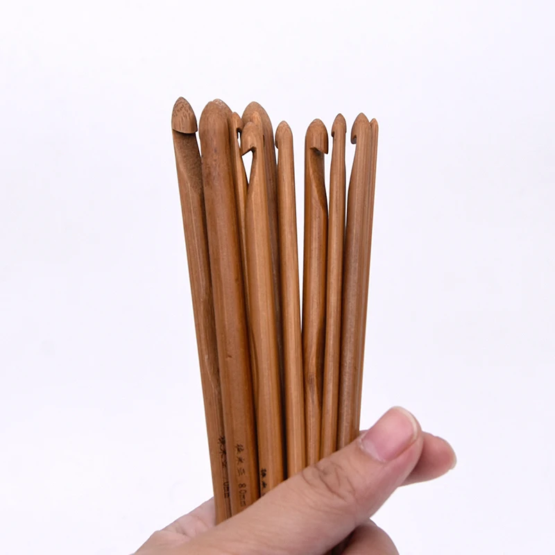 

14pcs 3.0mm-10mm Bamboo Crochet Hook Set DIY Knitting Needles Handle Home Knitting Weave Yarn Crafts Household Knitting Tools