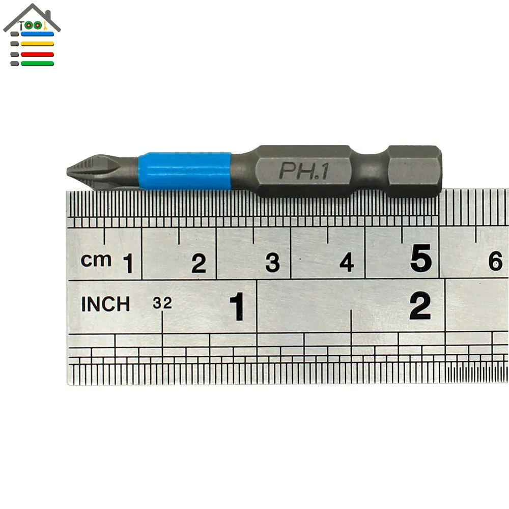 AUTOTOOLHOME 10 шт. PH1 PZ1 PZ2 PZ3 Отвертка Набор бит шестигранный, магнитный Противоскользящий Phillips Электрический L 25 50 мм аксессуары для электроинструмента