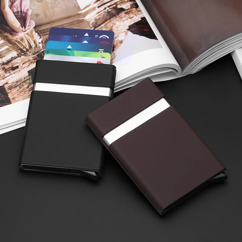 

Новое модное черное платье качество кредитница Водонепроницаемый наличные деньги карманная коробочка визитница из алюминия для мужчин ID держатель для карт кошельки в подарок