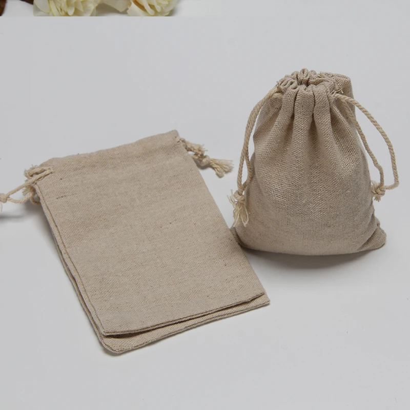 Хлопковая льняная подарочная сумочка 10x15 см(13x17 см 15x20 см, 20x30 см Упаковка из 30 мешок для конфет на вечеринку Чай Кофе из натурального джута мешок саше