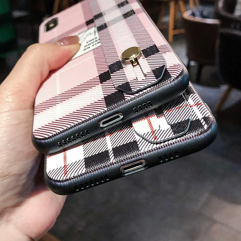 SoCouple чехол для телефона с сетчатым узором для iPhone 6, 6 s, 7, 8 Plus, чехол для iPhone X, XS, Max, XR, ремешок, держатель для телефона, чехол