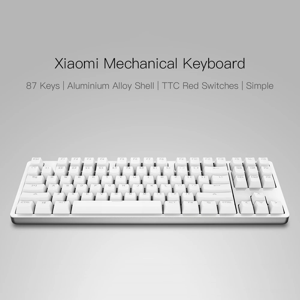 Xiaomi 87 клавиш красные переключатели профессиональная Механическая игровая клавиатура светодиодный с подсветкой Подсветка USB Проводная для ПК ноутбук игровой офис