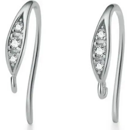 Platinum5 925 пробы Серебряный ушной крючок микро-инкрустированные циркониевые серьги-Крючки Позолоченные ручные DIY серьги аксессуары - Цвет: Platinum5