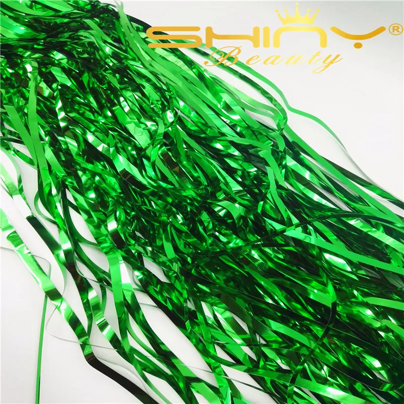 Shinybeauty Свадьба фольги бахрома Шторы 3x8ft green door окна партии для свадьбы украшения