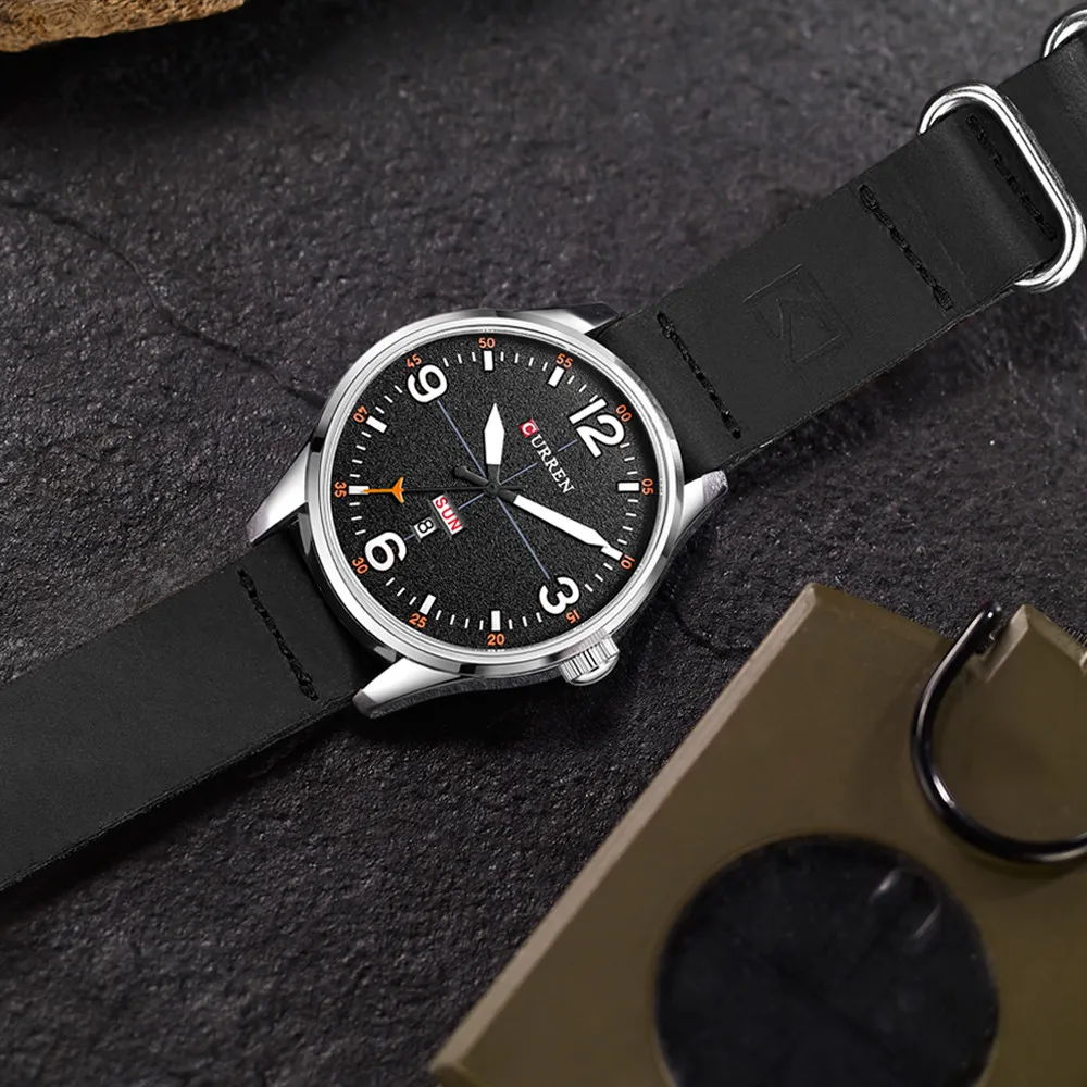 2017 Брендовые мужские модные повседневные часы Curren спортивные кварцевые в стиле