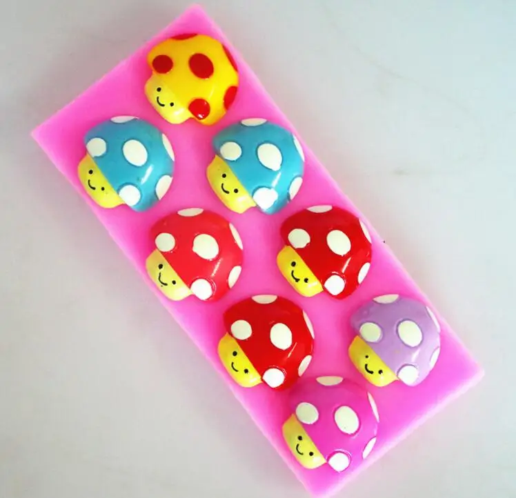 

Fondant Cake Decorating Tools Free Post New Cute Mushroom Eight Holes Series Of Food-grade Liquid Cake Mold Chocolate Bakeware