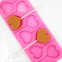 8 hole heart shape silicone lollipops chocolate mold candy cake baking mould pastry bakeware cake decorating tools soap forms