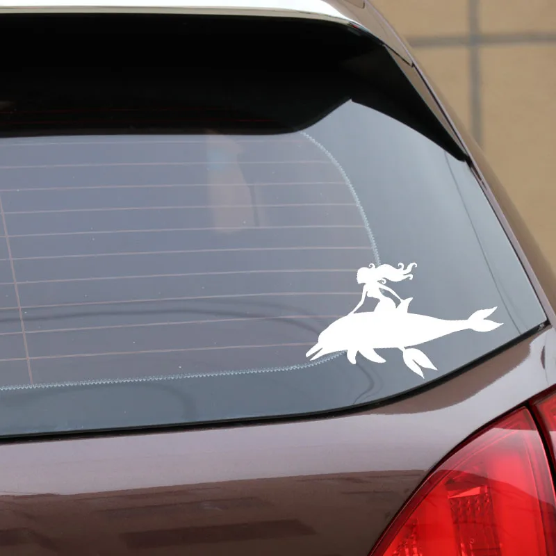 YJZT 16 6 см * 10 4 Виниловая наклейка Рыба Дельфин Сексуальная Русалка Морской стиль