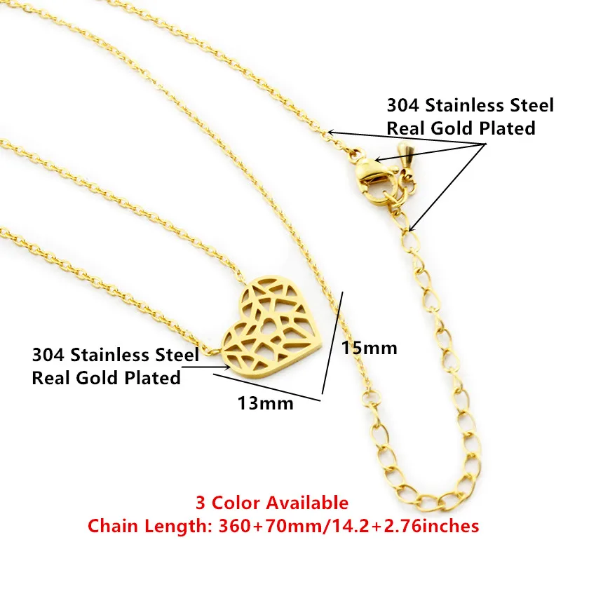 V привлечь 10 шт. уникальный кулон сердце Нержавеющая сталь цепочка себе Jewelry