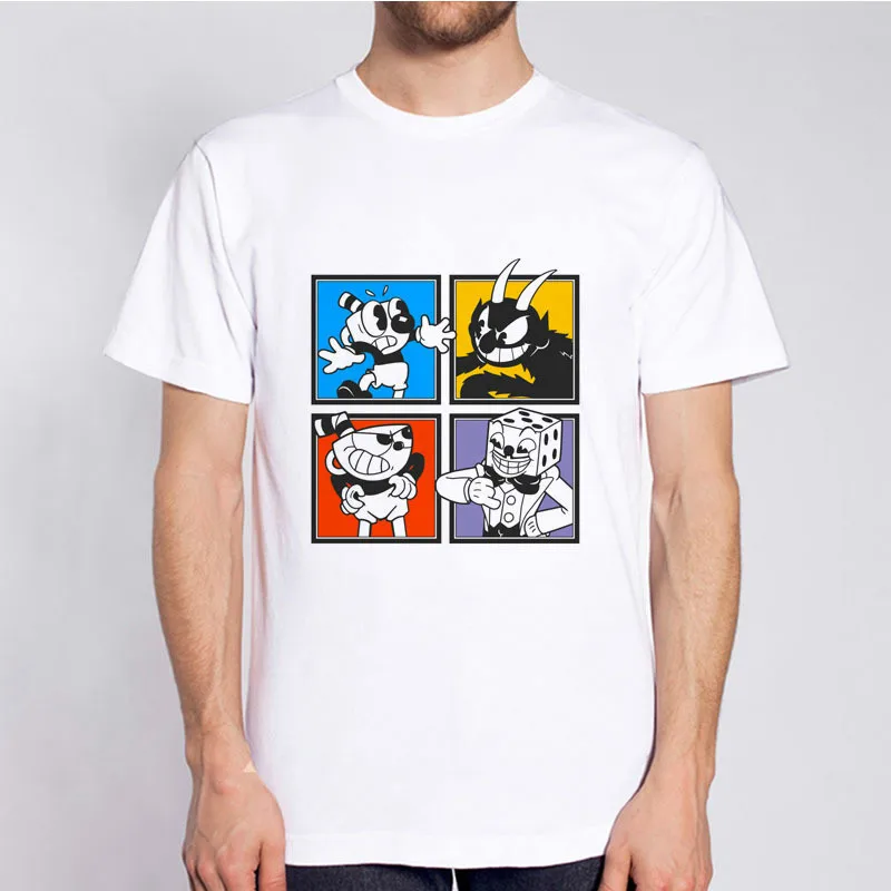 Cuphead Распродажа с фабрики Футболка легкая футболка мужская для рок диско