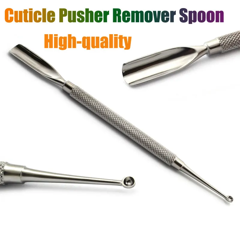 

Cuticle Pusher Remover Spoon Nail Gauge Manicure Pedicure Under Nail Cleaner Stainless steel New