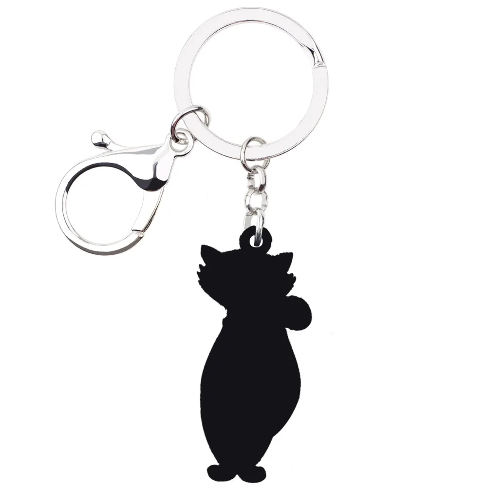 WEVENI акриловые модные брелоки с цветочной маской и котом кольца для ключей