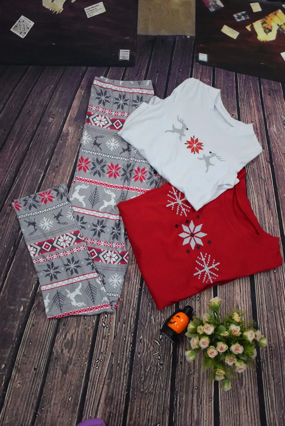 Соединенные Штаты Рождество Семья Снежинка костюм с принтом домашняя пижама fmaily