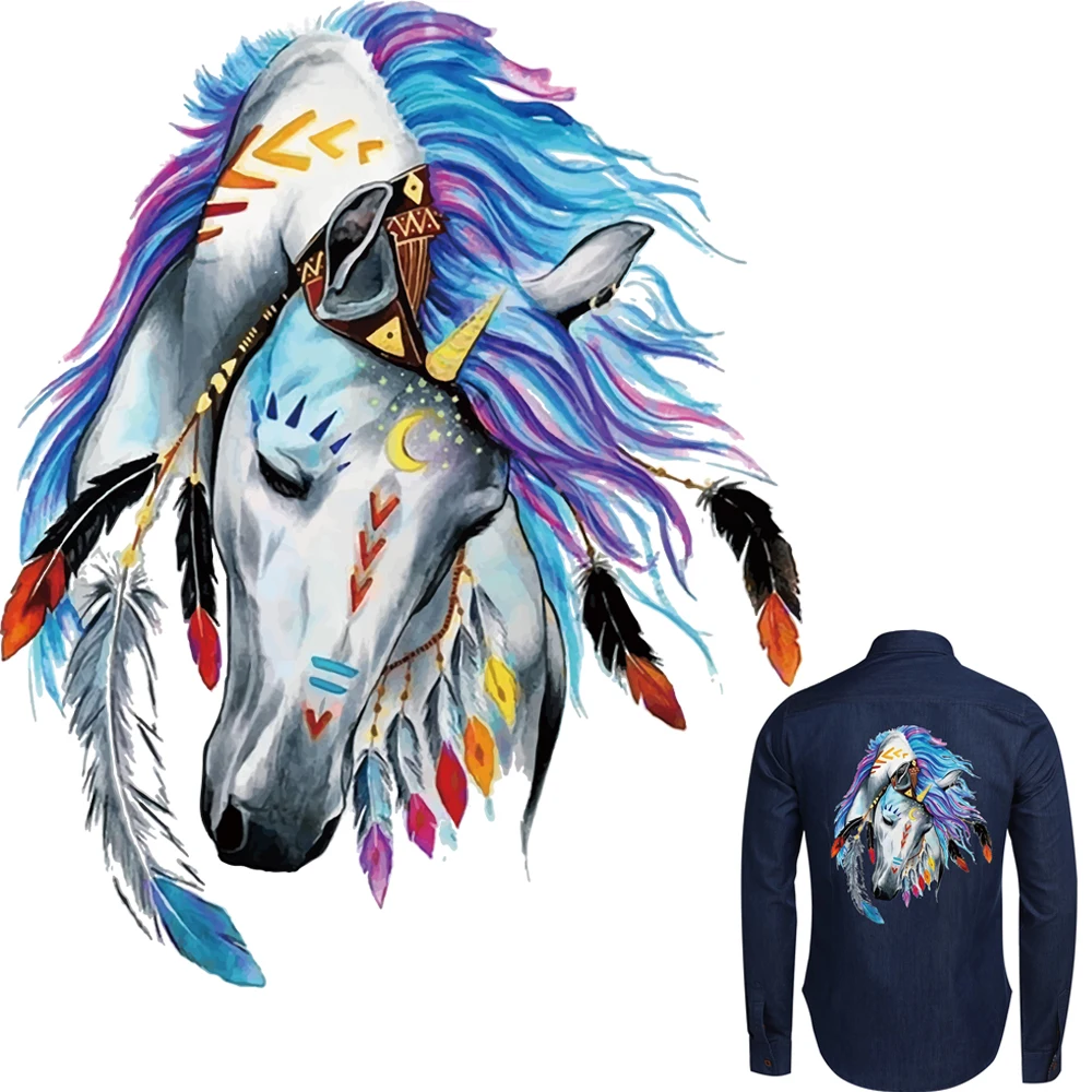 Нашивка с рисунком лошади футболка Термотрансферная наклейка A уровень моющиеся