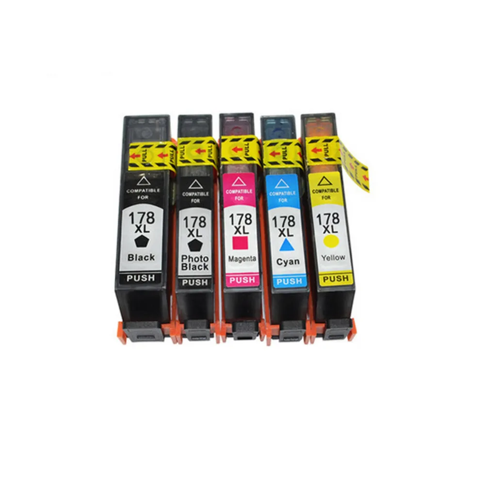 YLC 5PK 178XL совместимый чернильный картридж для hp 178 XL для hp Officejet B109 B110 B210 C309 C310 C410 D5468 D5463 D5460 принтер