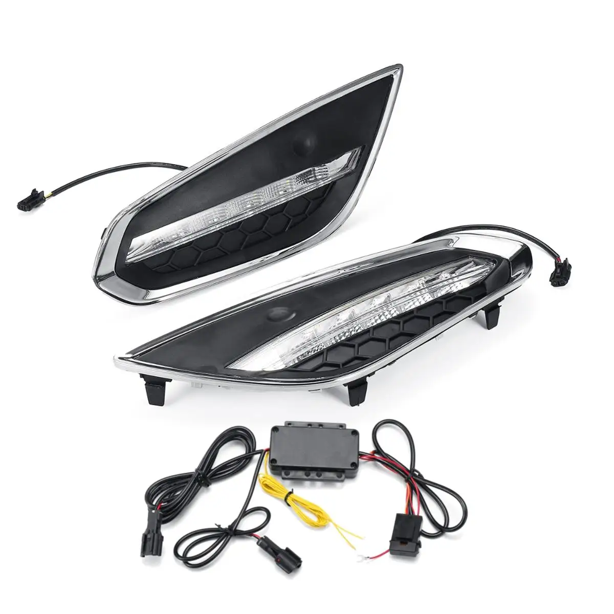 Светодиодные Drl для Volvo S60 V60 2011-2013 дневные ходовые огни переднего бампера для вождения противотуманных фар дневного света DRL сигнал поворота