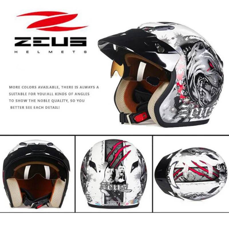 Мужские и женские мотоциклетные шлемы ZEUS винтажные на четыре сезона