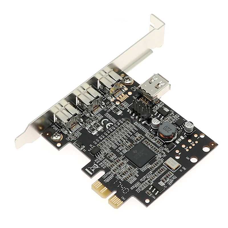 PCIE комбо 3x 1394b + 1x 1394a Firewire порты PCI-Express контроллер карты 1394 ti чипсет | Компьютеры и