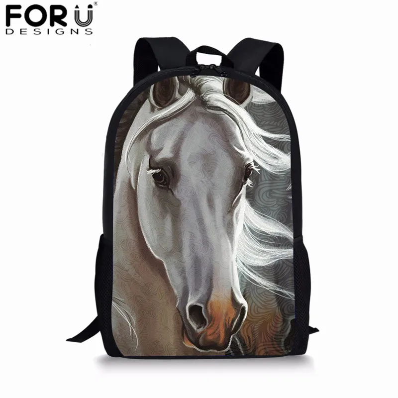 L4335C FORUDESIGNS/3d рюкзаки с рисунком лошади для Дети Мальчики Школа сумка дети ежедневно сумки для школы 3 шт./компл. Crazy Horse Рюкзак - Цвет: L4335C