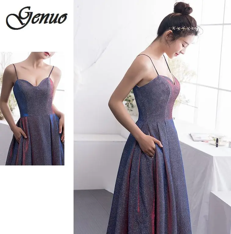 

Genuo 2019 Sexy bra Long sleeve retro party dress sequin maxi reflective dress