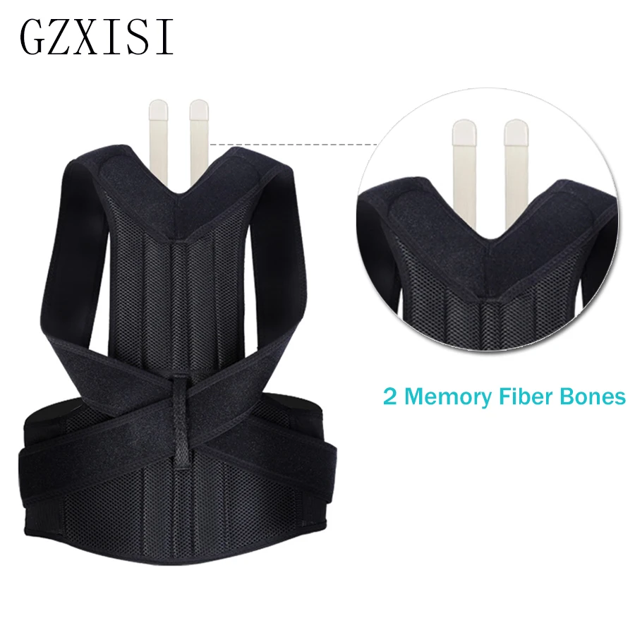 Male Female Body Shaper Adjustable Posture Corrector brace shoulder back support belt Lumbar Support belt back fajas modeladoras