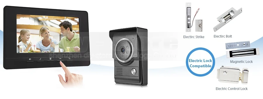 DIYSECUR 7 дюймов видеодомофон 700TV линия ИК ночного видения HD камера+ электрический замок для домашнего офиса Завод 1V6
