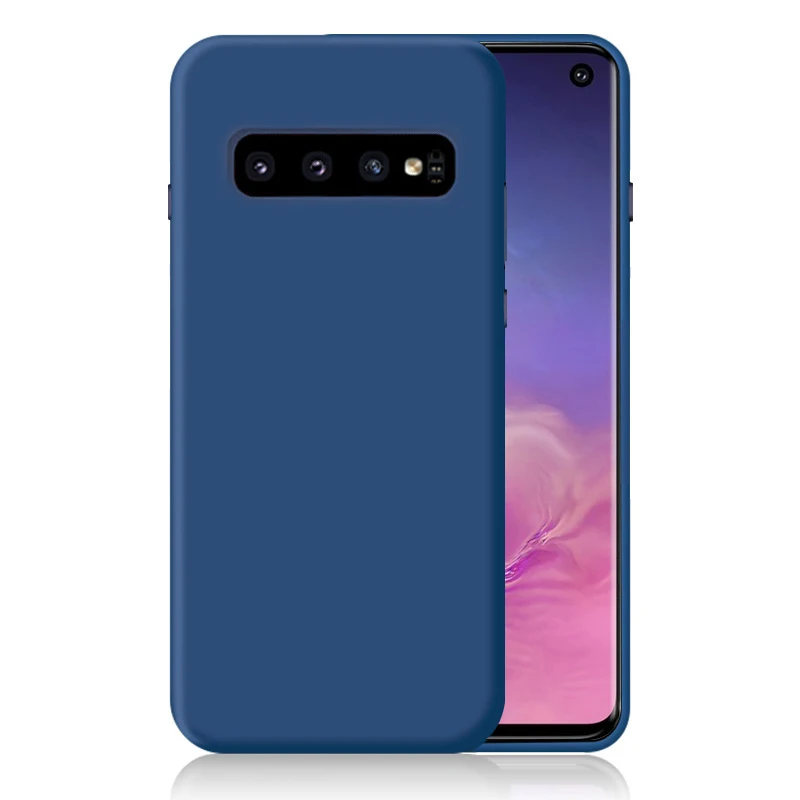 CHYI настоящий Жидкий чехол для samsung Galaxy s8 s9 s10 note10 plus чехол для телефона мягкий силиконовый чехол для samsung a50 a70 a20e m30s - Цвет: Синий