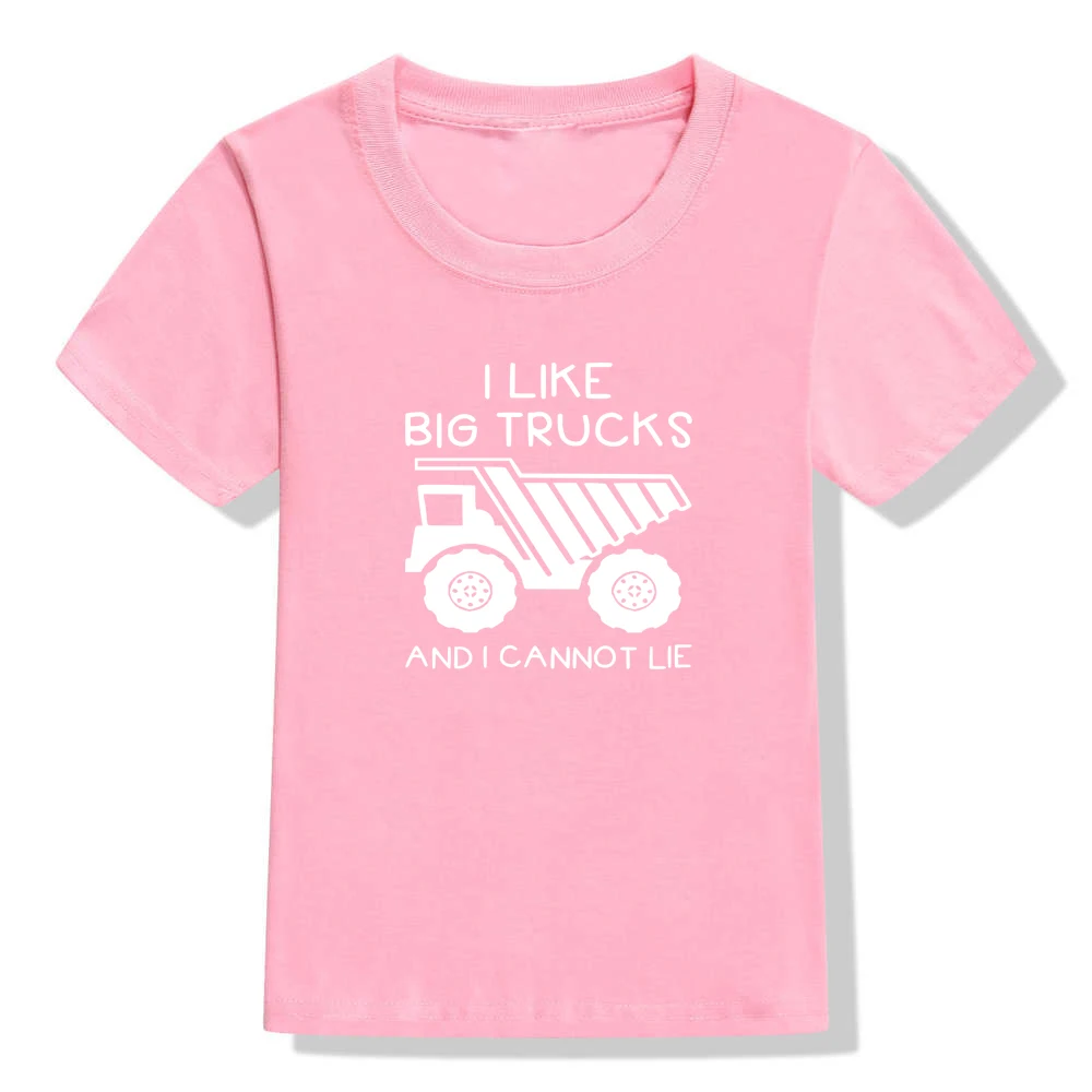 41A3-KSTPK- Детская футболка с надписью «I Like Big Trucks and I Not Lie» детские топы с круглым вырезом, забавная Повседневная Блузка для малышей, футболка милые рубашки для маленьких мальчиков - Цвет: 41A3-KSTPK-