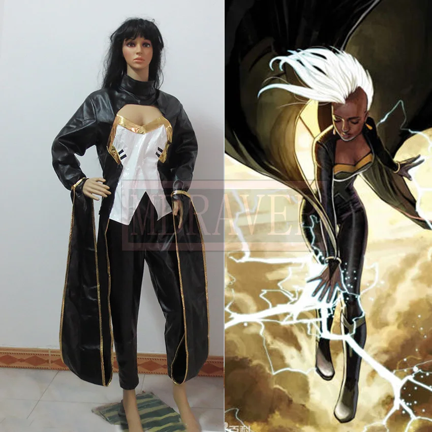 Фильм Козер X-Men Storm ororo Манро Косплэй костюм черный кожаный костюм Хеллоуин костюм для Для женщин