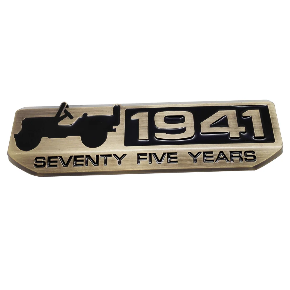 Bronze 1941 Эмблема для Jeep Wrangler Компас Grand Cherokee Patriot Renegade Commander 75th Юбилей боковые зеркала автомобиля Fender хвост Стикеры - Название цвета: Bronze