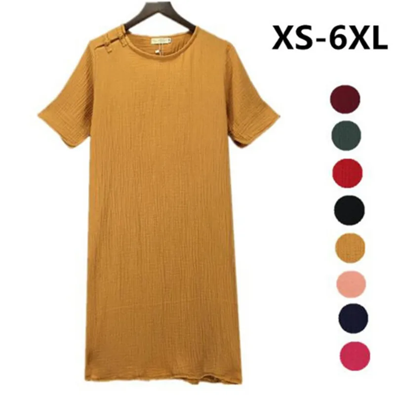 Большие размеры 5XL/6XL винтажное летнее женское платье с короткими рукавами и