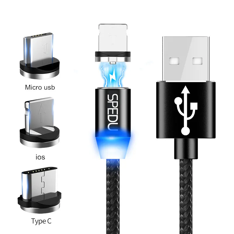 Зарядное устройство для телефона, spedu автомобильное зарядное устройство USB Магнитный кабель для iPhone X 8 7 Plus Samsung Galaxy S8 Xiaomi mi6 Redmi 4x leagoo S9