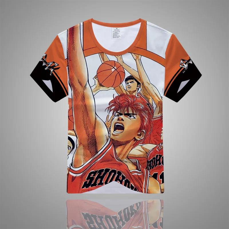 Аниме футболка Slam Dunk Akagi Hanamichi 3D короткий рукав фитнес Косплей Баскетбольная