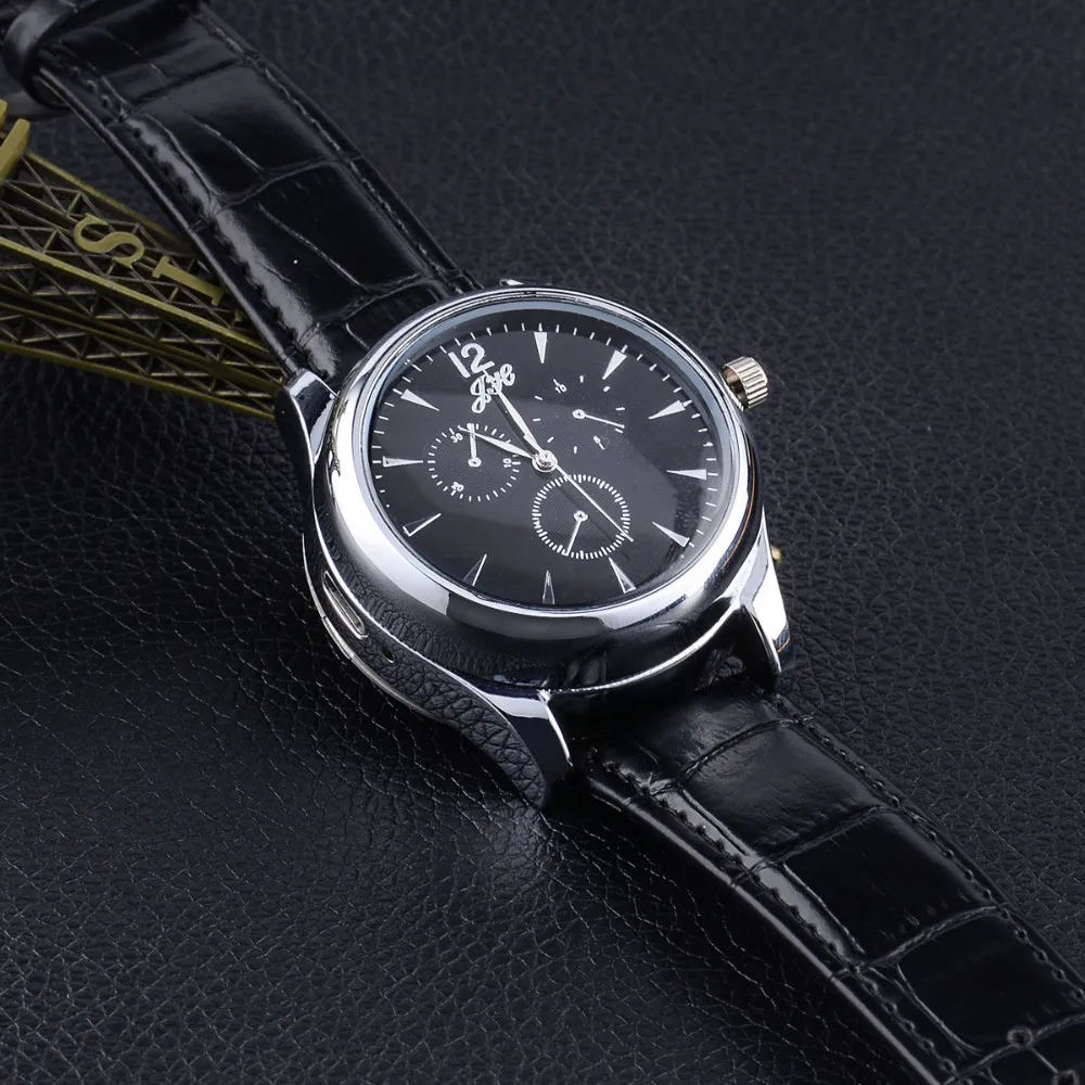 Cigarette Lighter watch Men USB rechangeable Casual Quartz Watch fashion Arc Flameless Lighter Wristwatches clock JH338