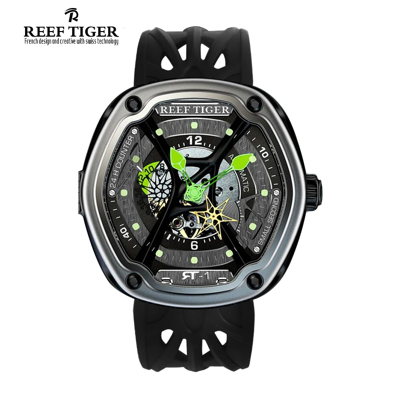 Часы Reef Tiger мужские спортивные водонепроницаемые светящиеся